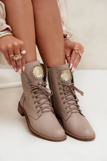 sieviešu zābaki  ar platiem papēžiem Ze Zelta krāsasm Detalem Zazoo 3084 smilšu krāsas