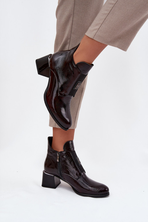   Laque Sieviešu puszābaki   Detalem siltināti Zazoo 60560 bordo krāsas