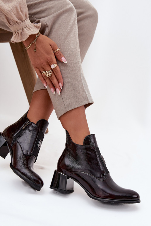   Laque Sieviešu puszābaki   Detalem siltināti Zazoo 60560 bordo krāsas