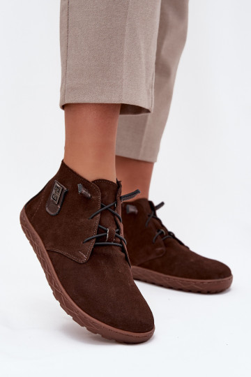 zamšādas apavi Barefoot   Detalem Zazoo 30072 Czekoladowe 2