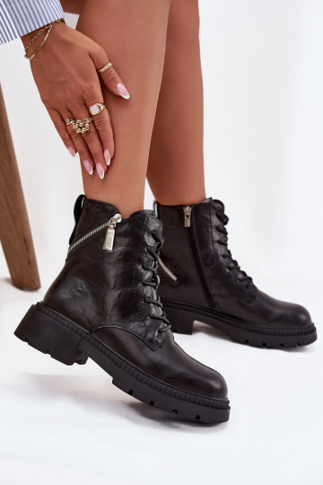 sieviešu zābaki zābaki  siltināti Big Star SS274452 Melns