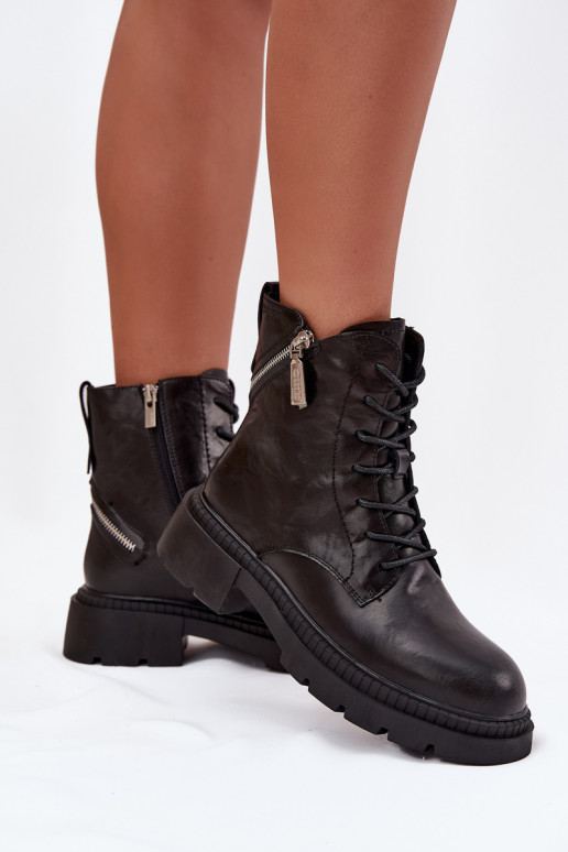 sieviešu zābaki zābaki  siltināti Big Star SS274452 Melns