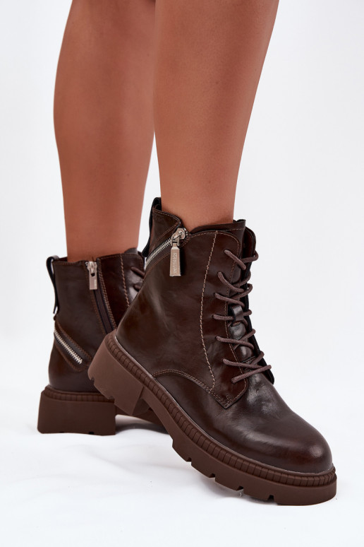 sieviešu zābaki zābaki  siltināti Big Star SS274453 brūnas krāsas