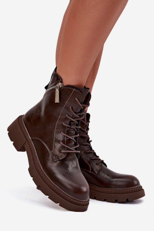 sieviešu zābaki zābaki  siltināti Big Star SS274453 brūnas krāsas