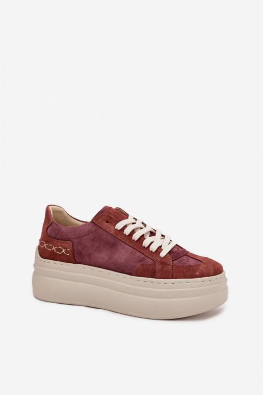 Zamšādas sporta stila kurpes ar platformu, Zazoo N1270S3, violetas krāsas