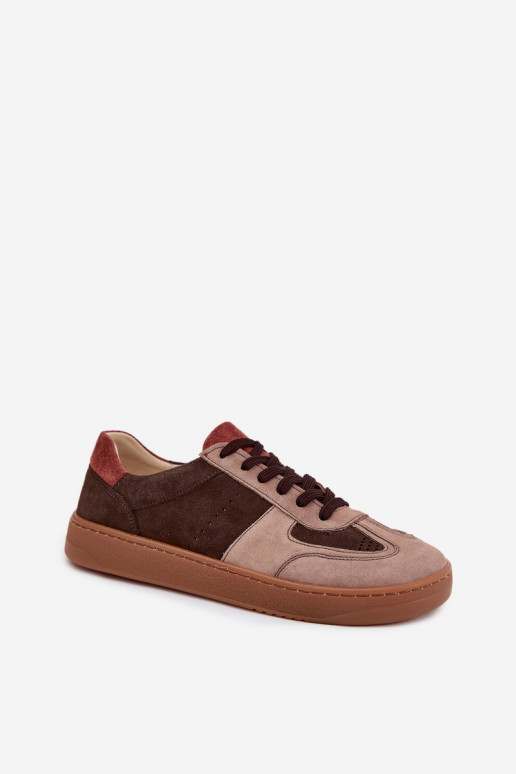 Ādas zamšādas sporta stila zābaki Barefoot sievietēm, Zazoo N1277, brūnas krāsas
