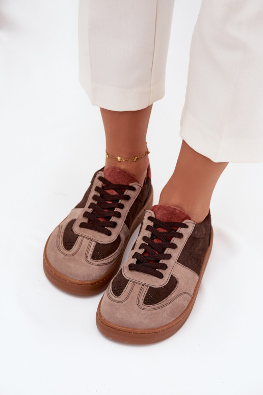   zamšādas  modeļa apavi Barefoot  Zazoo N1277 brūnas krāsas