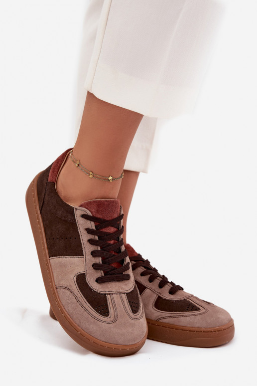   zamšādas  modeļa apavi Barefoot  Zazoo N1277 brūnas krāsas