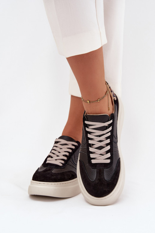    modeļa apavi  ar platformu ar leoparda kažokādas rakstu Zazoo N1263 Melns