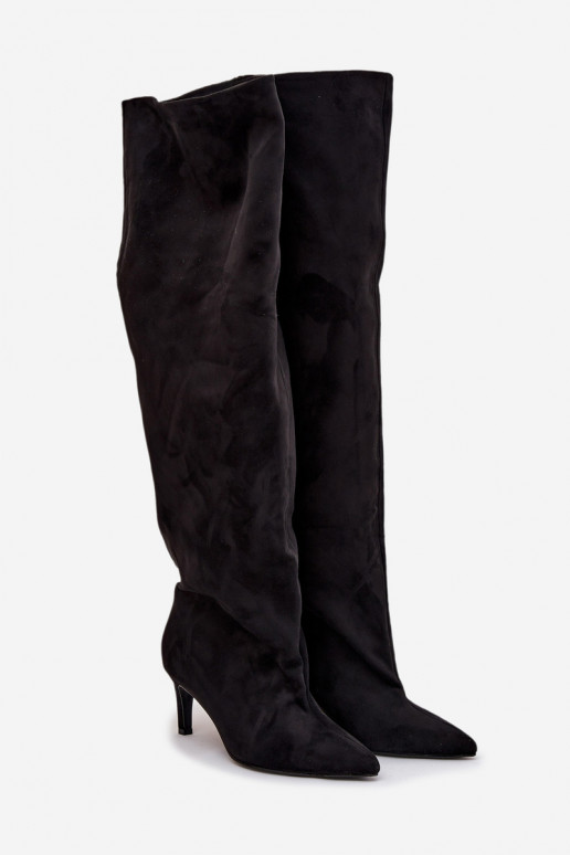 sieviešu garie zābaki ar papēdi  Melns Mavilla