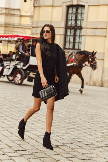 kovboju stila puszābaki  siltināti  ar papēdi Melns Arabella