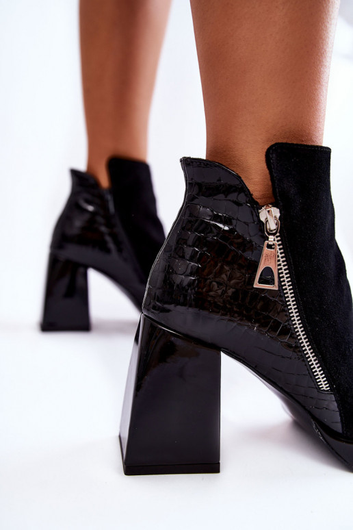 Zamšādas kurpes ar papēdi  Melns Alienore