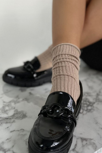 Zeķes  Prążek z Lurexem smilšu krāsas