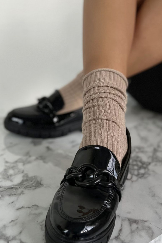 Zeķes  Prążek z Lurexem smilšu krāsas