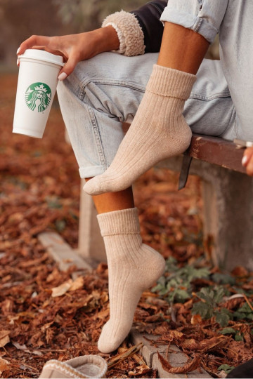 Zeķes  Wełniane smilšu krāsas