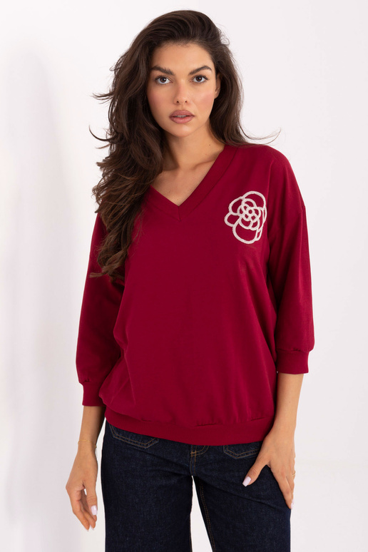 Burgundijas sarkana blūze