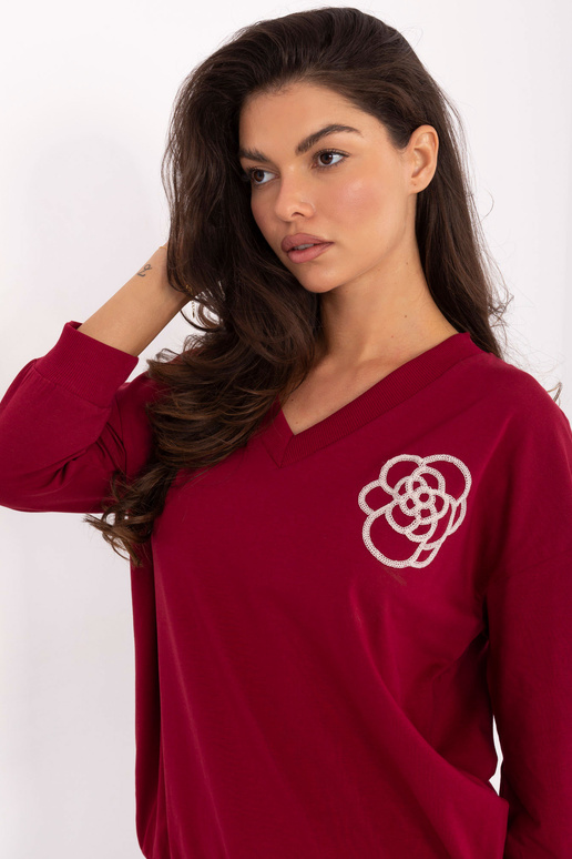 Burgundijas sarkana blūze