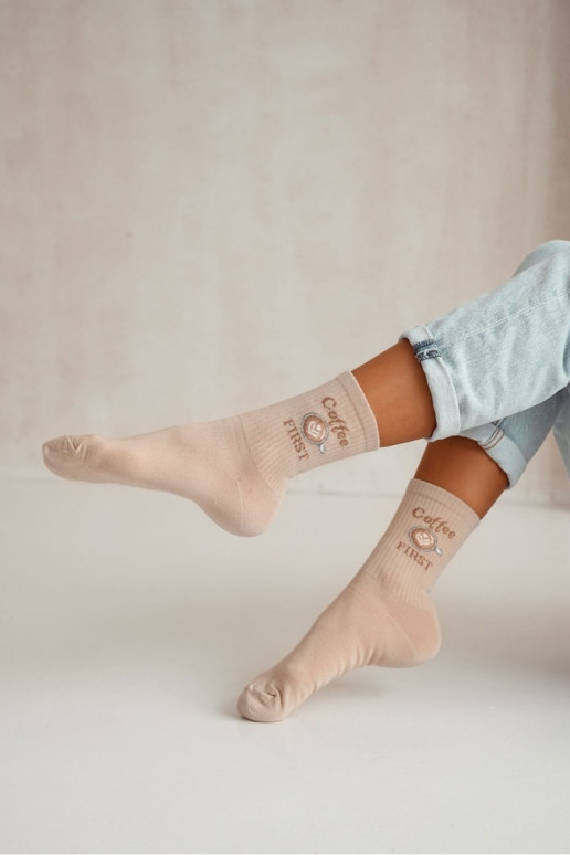 Zeķes  Coffee FIRST smilšu krāsas