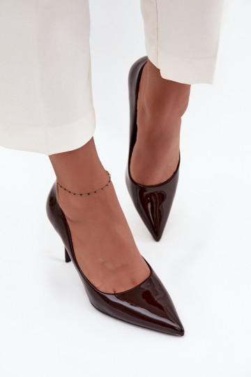 Laque Eko   augstpapēžu kurpes  Ze Szpiczastymi Noskami Czekoladowe Jadira