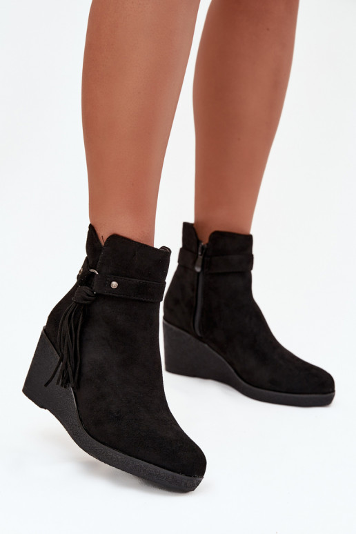 siltināti Sieviešu puszābaki  ar bārkstīm Melns Olivarae