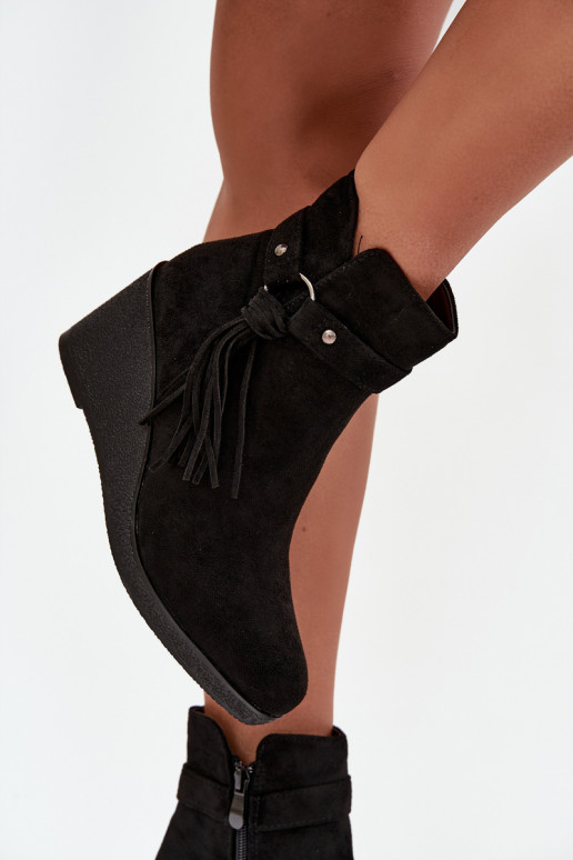 siltināti Sieviešu puszābaki  ar bārkstīm Melns Olivarae