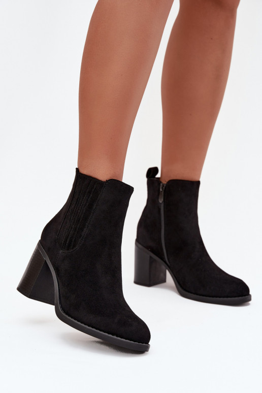 siltināti Sieviešu puszābaki Na Słupkowym Obcasie Melns Brevina