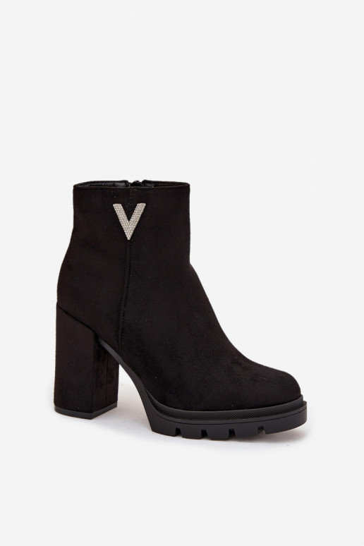 Sieviešu puszābaki siltināti ar papēdi  Detalem Melns Briella Sieviešu puszābaki siltināti ar papēdi  Detalem Melns Briella