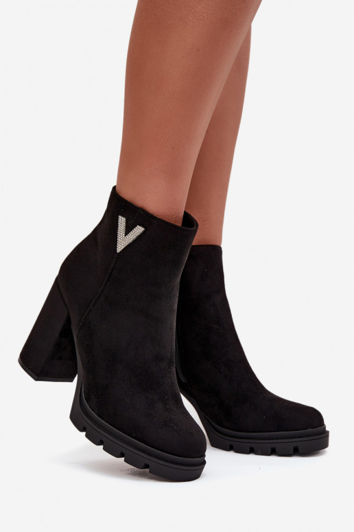 Sieviešu puszābaki siltināti ar papēdi  Detalem Melns Briella Sieviešu puszābaki siltināti ar papēdi  Detalem Melns Briella