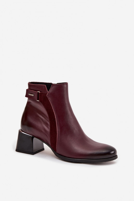 sieviešu zābaki  ar papēdi siltināti Zazoo 60563 bordo krāsas sieviešu zābaki  ar papēdi siltināti Zazoo 60563 bordo krāsas