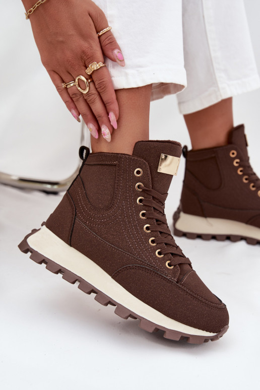 siltināti apavi  ar platformu brūnas krāsas Marivira