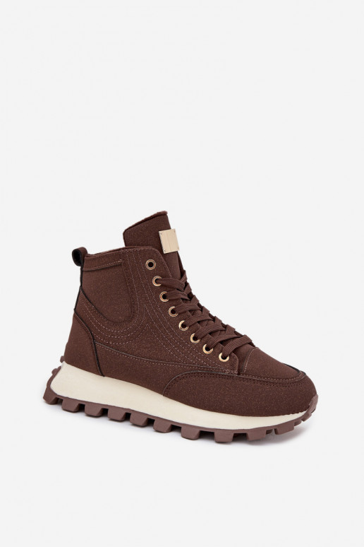 siltināti apavi  ar platformu brūnas krāsas Marivira