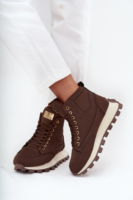 siltināti apavi  ar platformu brūnas krāsas Marivira