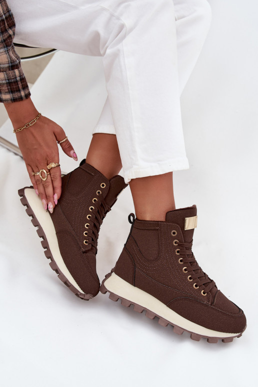 siltināti apavi  ar platformu brūnas krāsas Marivira