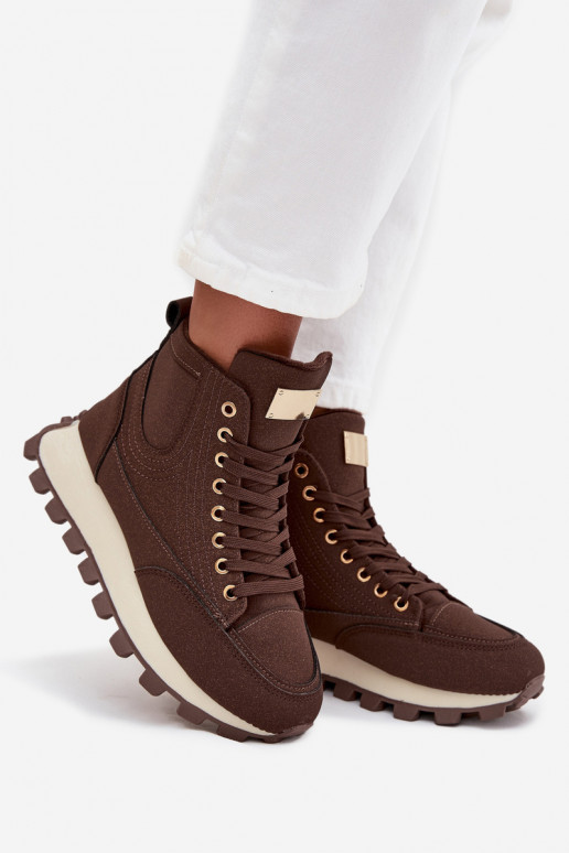 siltināti apavi  ar platformu brūnas krāsas Marivira