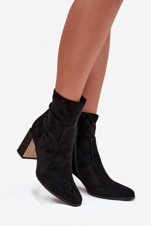 Sieviešu puszābaki Ze Zelta krāsasm  siltināti Melns Amelisse