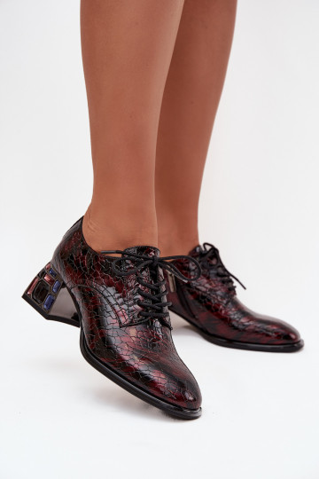 Stilīgi apavi  ar papēdi ar mirdzošiem spīdumiem Artiker 57C0073 bordo krāsas