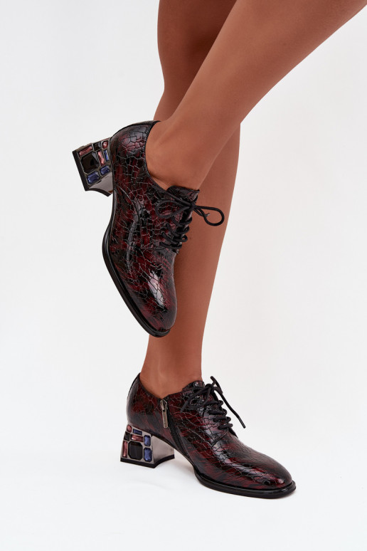 Stilīgi apavi  ar papēdi ar mirdzošiem spīdumiem Artiker 57C0073 bordo krāsas Stilīgi apavi  ar papēdi ar mirdzošiem spīdumiem Artiker 57C0073 bordo krāsas