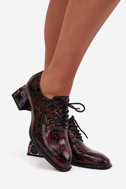 Stilīgi apavi  ar papēdi ar mirdzošiem spīdumiem Artiker 57C0073 bordo krāsas Stilīgi apavi  ar papēdi ar mirdzošiem spīdumiem Artiker 57C0073 bordo krāsas