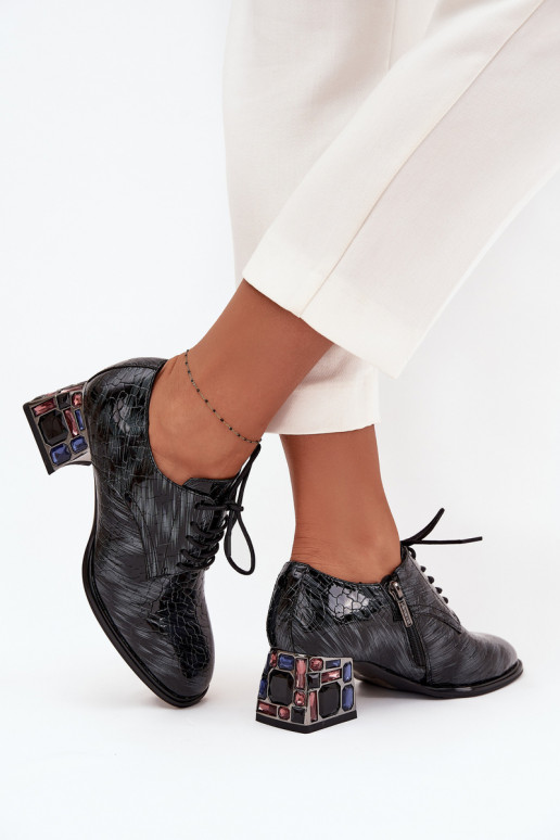 Stilīgi apavi  ar papēdi ar mirdzošiem spīdumiem Artiker 57C0072 Pelēkas krāsas Stilīgi apavi  ar papēdi ar mirdzošiem spīdumiem Artiker 57C0072 Pelēkas krāsas