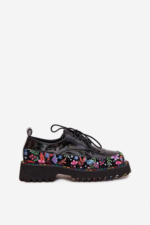 Laque apavi Z Naturalnej Skóry ar rakstiem Artiker 57C0174 Melns