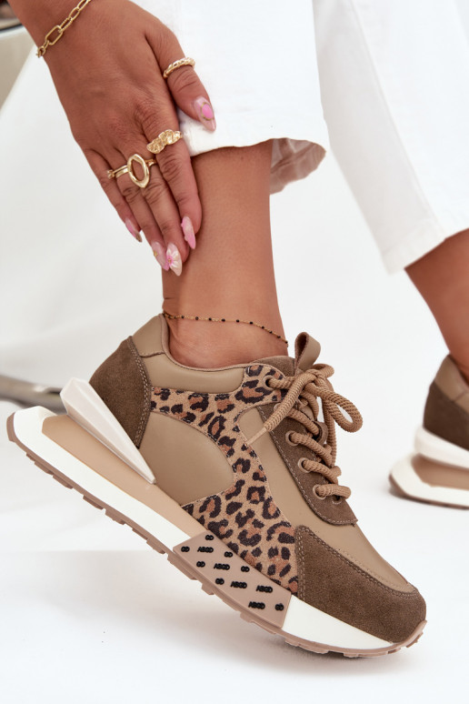    modeļa apavi  ar platformu ar leoparda kažokādas rakstu Artiker 55C0089 brūnas krāsas