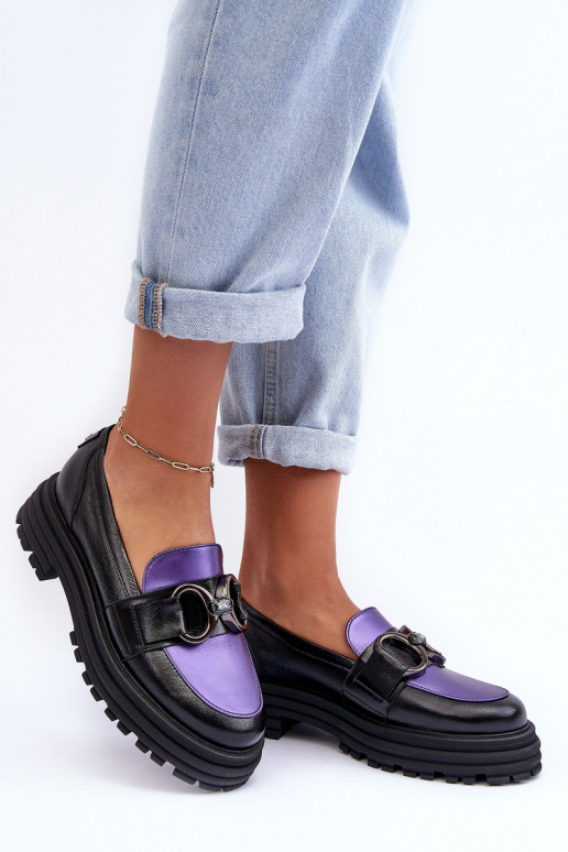 Ādas puszābaki ar masīvu zoli -Violeta krāsa Elkiza Ādas puszābaki ar masīvu zoli -Violeta krāsa Elkiza