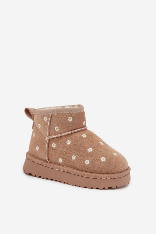 sniega apavi Bērnu apavi Ozdobione uszkami smilšu krāsas Gracina