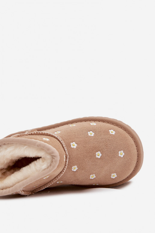 sniega apavi Bērnu apavi Ozdobione uszkami smilšu krāsas Gracina