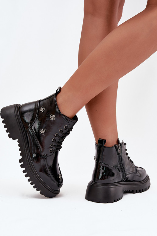   siltināti Sieviešu puszābaki  Laque Artiker 57C0345 Melns