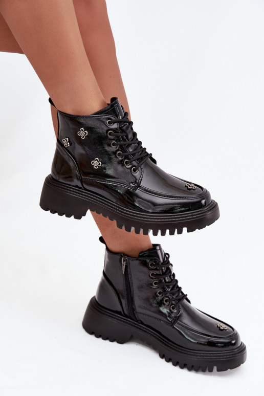   siltināti Sieviešu puszābaki  Laque Artiker 57C0345 Melns