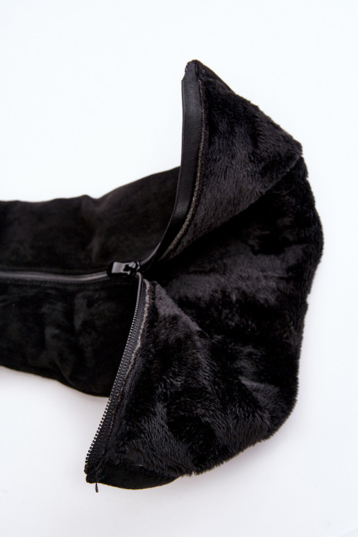 sieviešu garie zābaki zamšādas ar platformu S.Barski HY53-8 Melns sieviešu garie zābaki zamšādas ar platformu S.Barski HY53-8 Melns