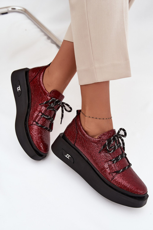 Stilīgi apavi  ar platformu Artiker 57C2046 bordo krāsas