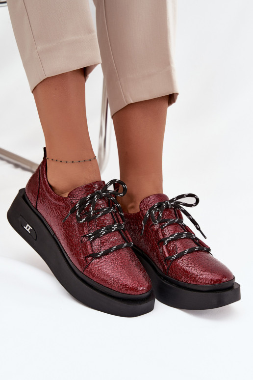 Stilīgi apavi  ar platformu Artiker 57C2046 bordo krāsas