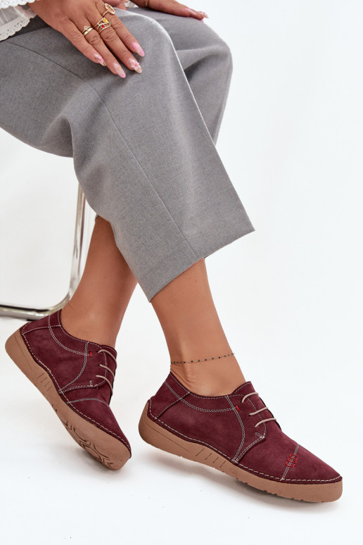 apavi  Z Przeszyciami Artiker 57C2111 bordo krāsas   apavi  Z Przeszyciami Artiker 57C2111 bordo krāsas